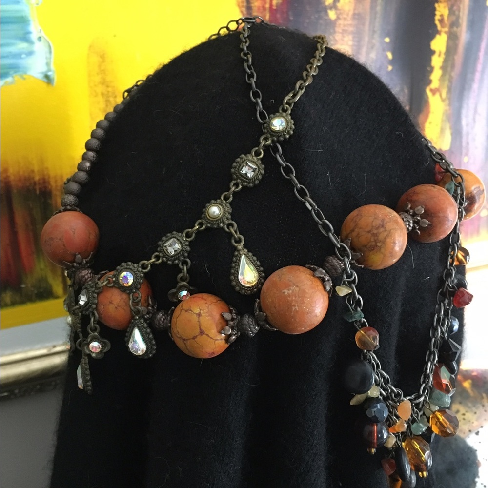 Brown bead set of necklaces