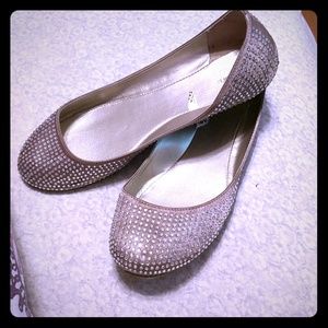 Xhilaration nude rhinestone flats
