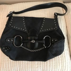 Gucci Black Shoulder Bag with Silver Hardware