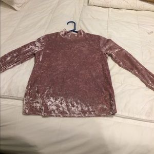 Crushed velvet long sleeve top