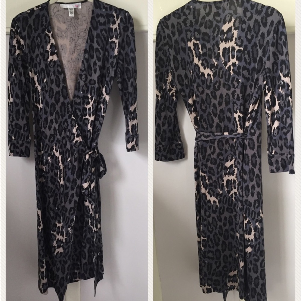 Leopard animal print DVF wrap dress