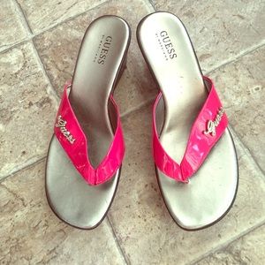 Guess Pink Wedge Sandals