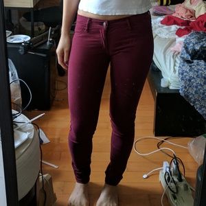 Hollister burgundy jeans