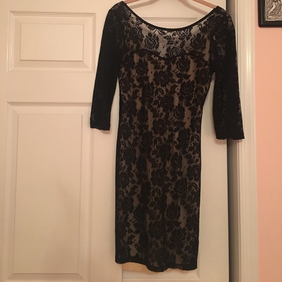 NWOT Black lace sleeve dress - Picture 3 of 6