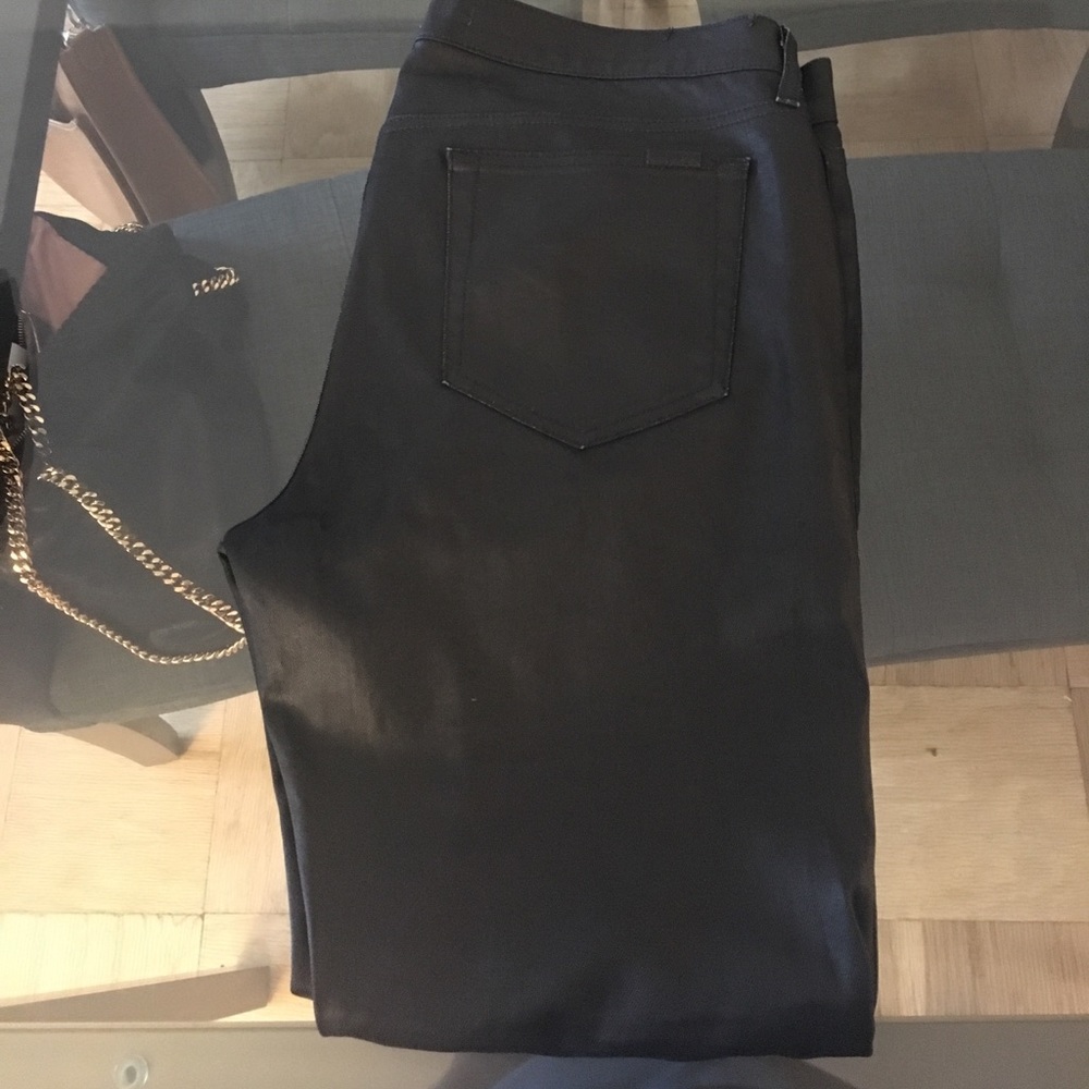 Joes black coated jeans