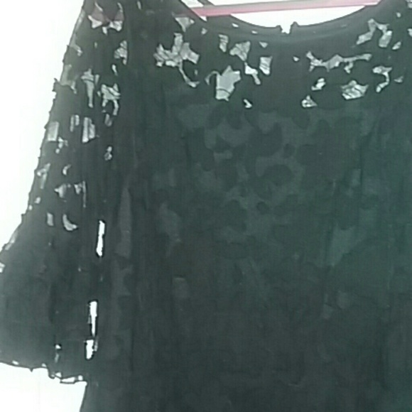 Sheer ruffled black party dress - Picture 2 of 2