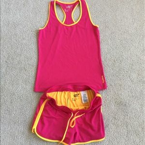 EUC Reebok Workout Ready Pink Tank/Short Set