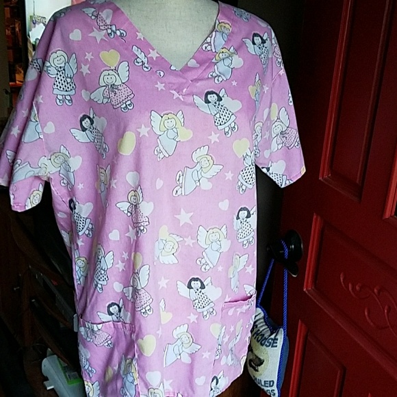 Tops - Angel nursing scrub top size M