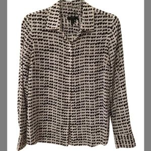 J.crew heart print silk buttoned down shirt