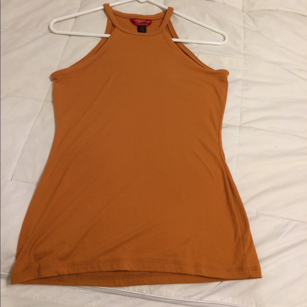 Burnt orange high neck top