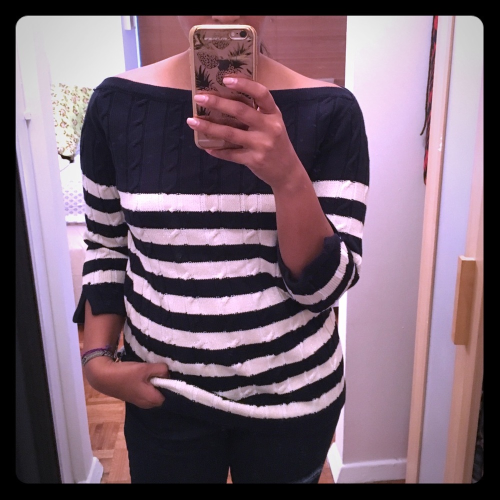 Trovata Navy & Cream Sweater