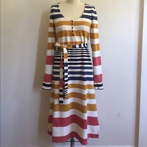 Anthropologie ribbed knit striped dress / size S