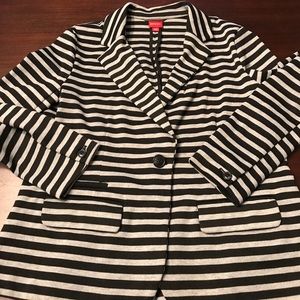 Women's L Merona Knit Blazer Grey and Black