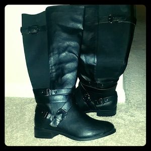 Black Plus Size Moto Boots