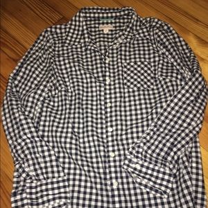 Gingham checked button down shirt
