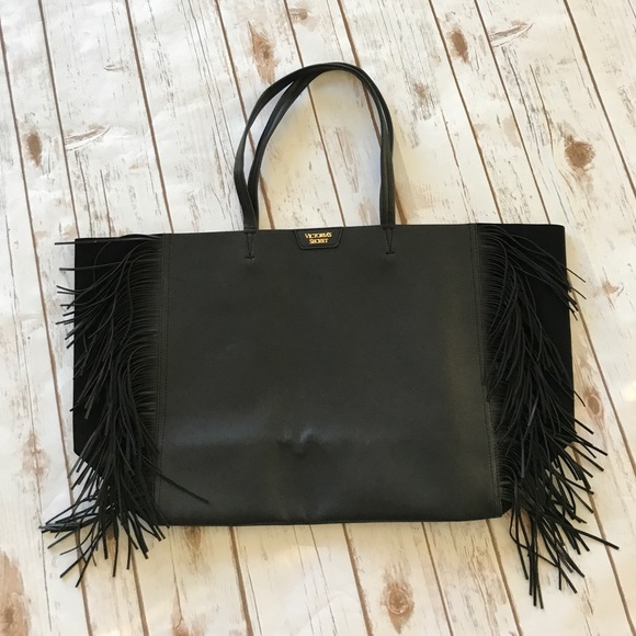 Victoria's Secret Handbags - Victoria Secret - Black Fringe Tote.