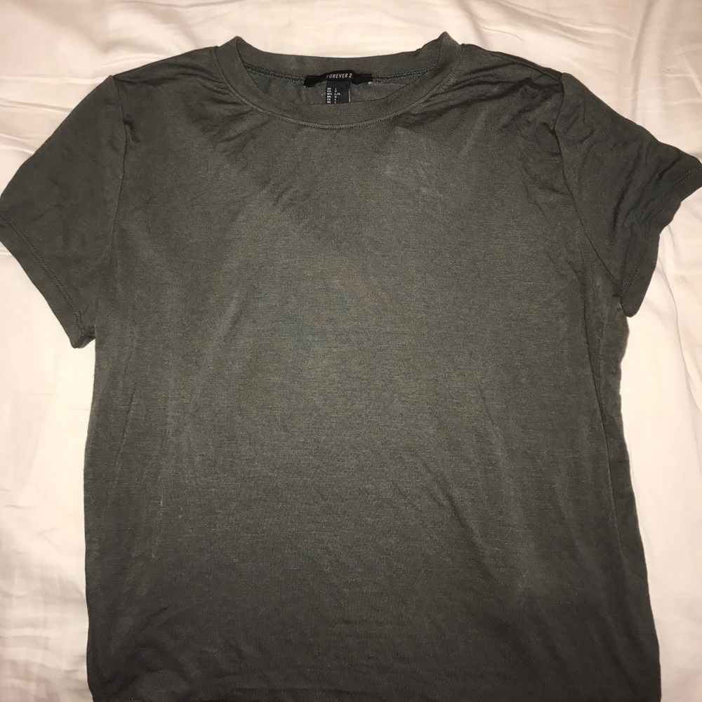 hunter/army green crop top