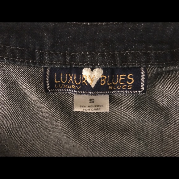 Denim Jean Choker Zip up Jacket - Picture 3 of 3