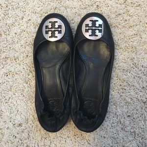 Tory Burch Logo leather flats