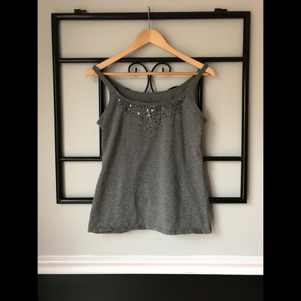NY&C Gray Embellished Tank Top