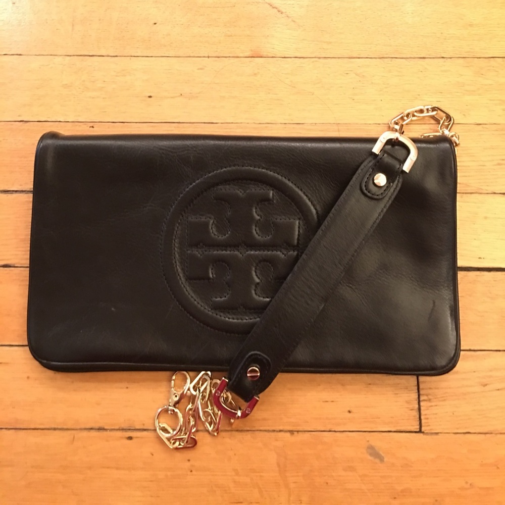 Tory Burch foldover clutch with removable chain
