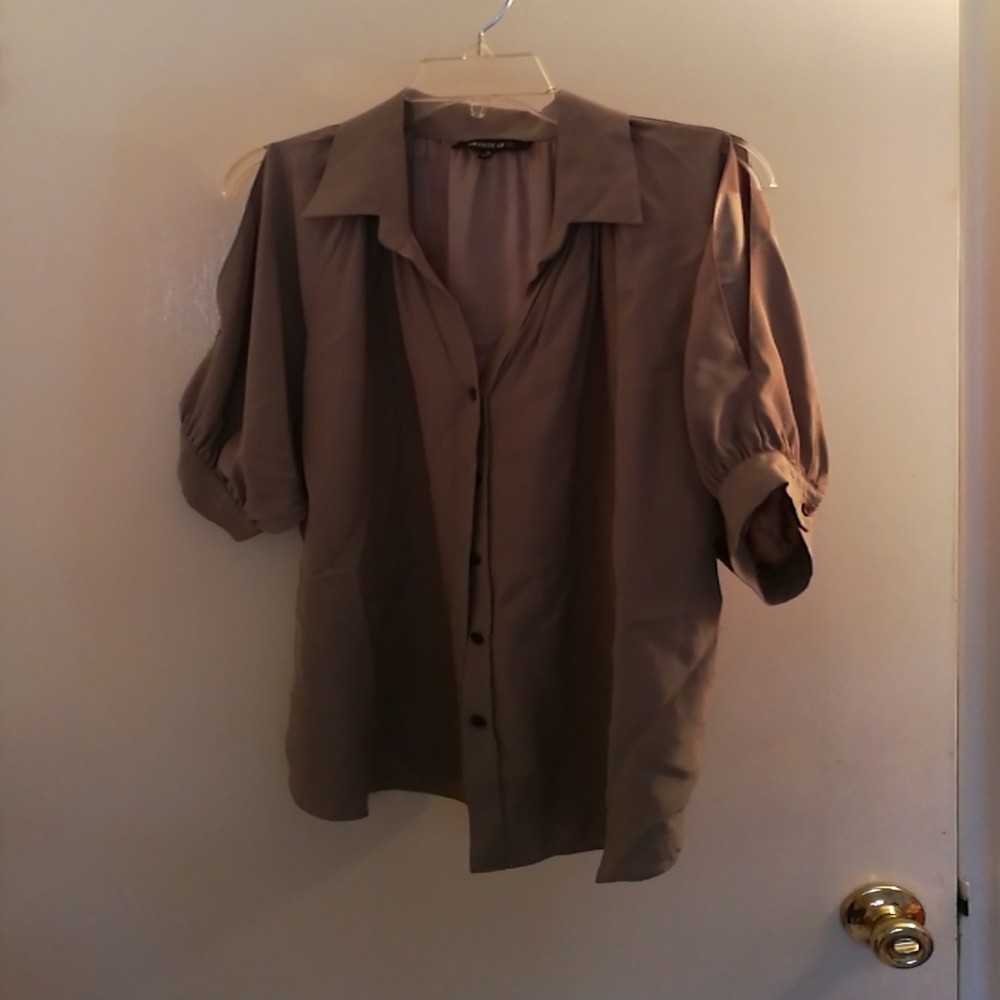 Silk open should blouse