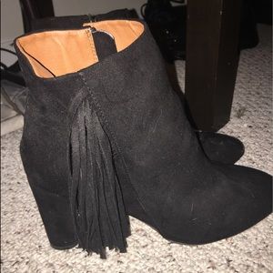 Black suede never worn booties