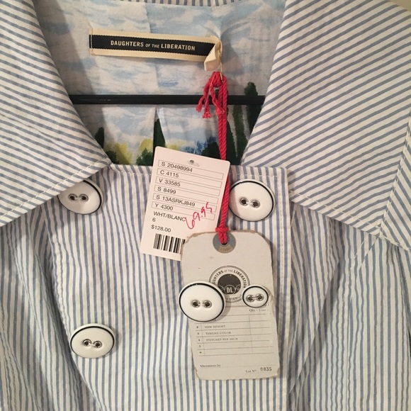 Anthropologie Striped Jacket Size 6 - Picture 4 of 5