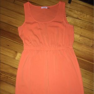 Orange sheer Calvin Klein dress
