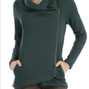 Cowlneck Side Zip Sweatshirt Jacket