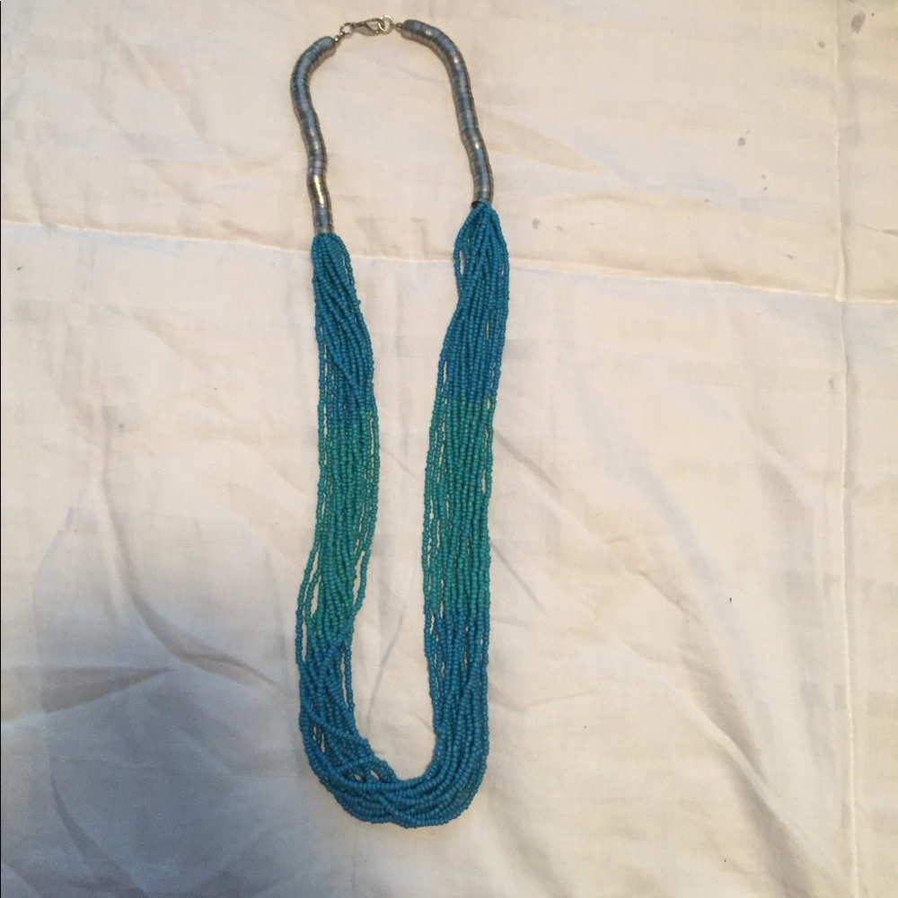 Turquoise seed bead necklace