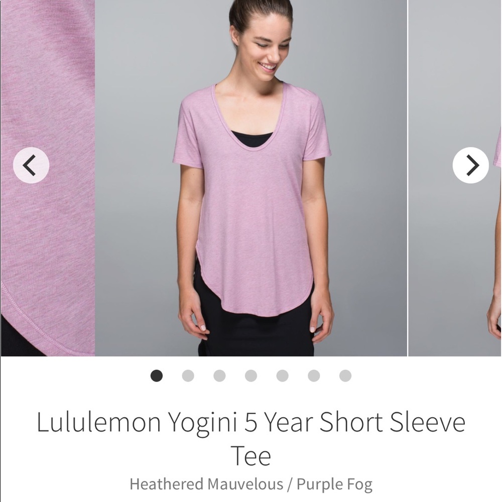 Lululemon yogini 5 year short sleeve t shirt