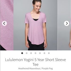 Lululemon yogini 5 year short sleeve t shirt