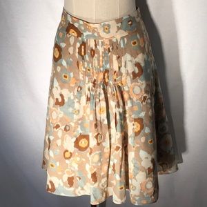 Banana Republic abstract floral print midi skirt