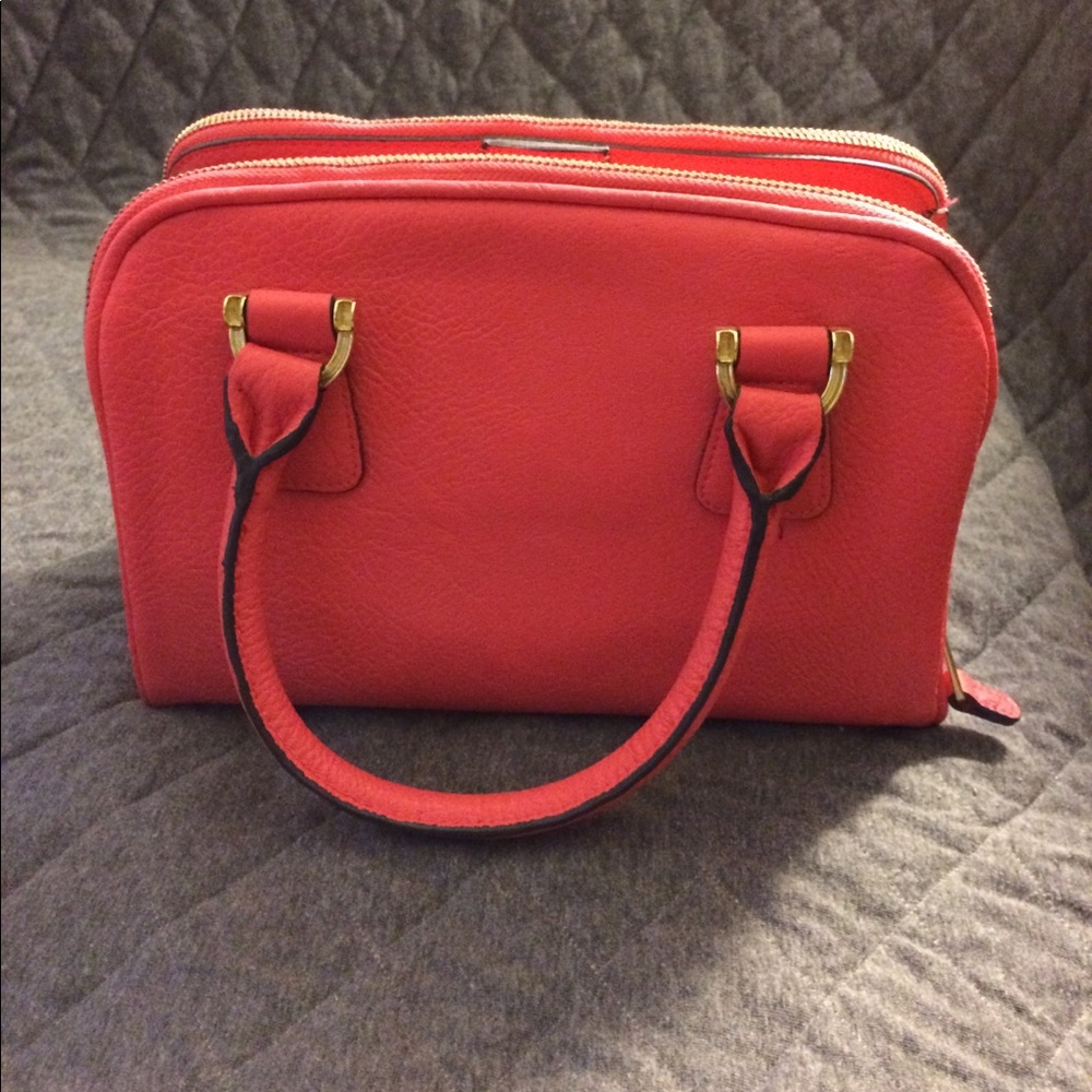 Bright coral tote
