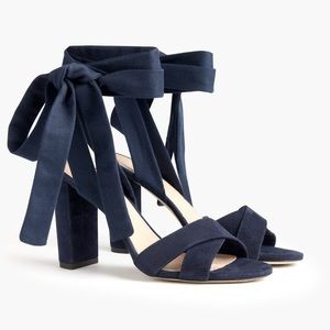 J. Crew Suede Sandals with Ankle Wraps. NEW