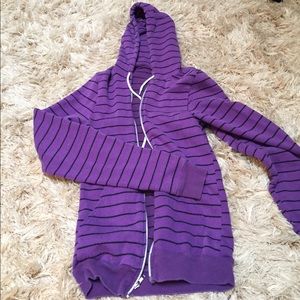 Purple striped hoodie