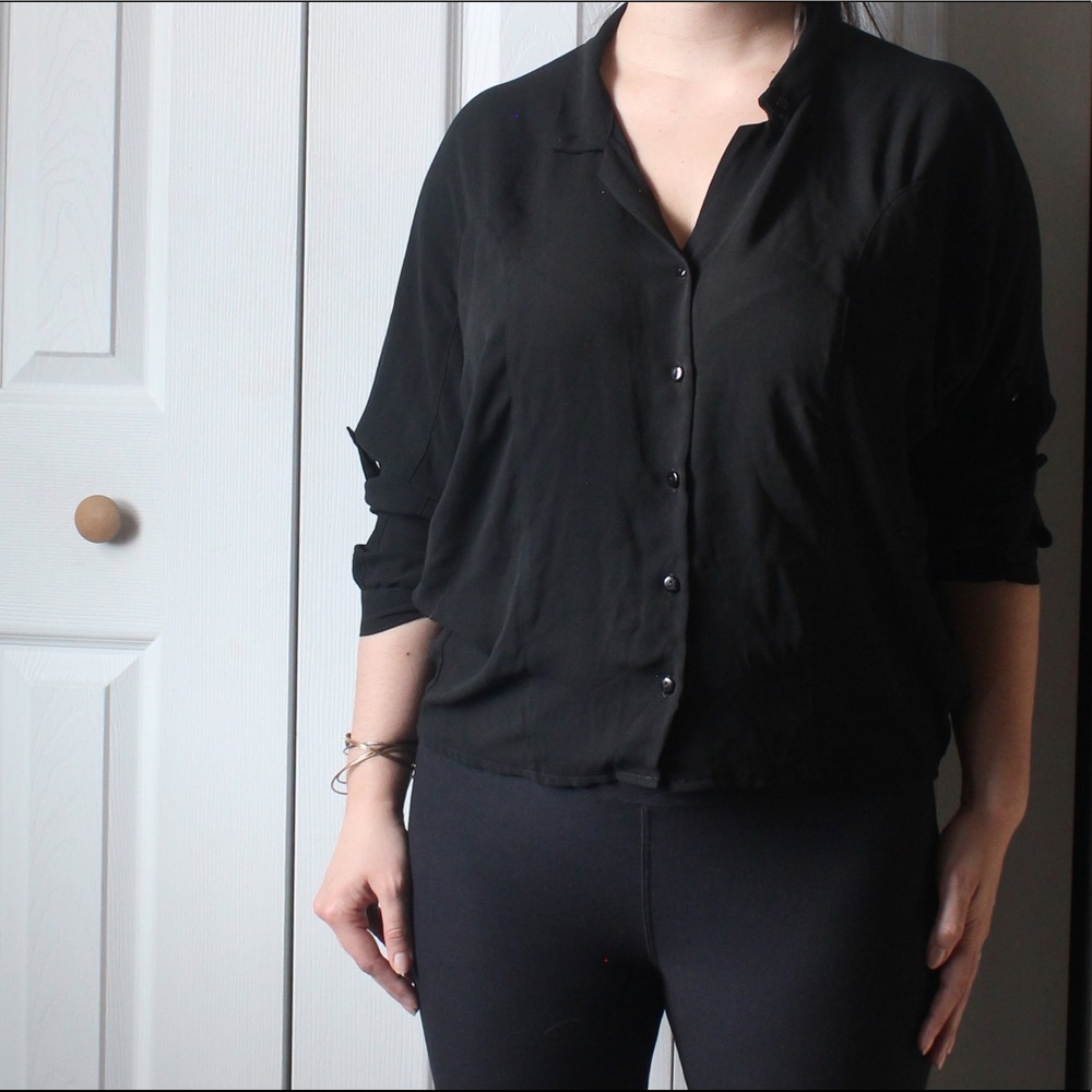Forever 21 Love 21 slouchy button-up, 3/4 sleeves