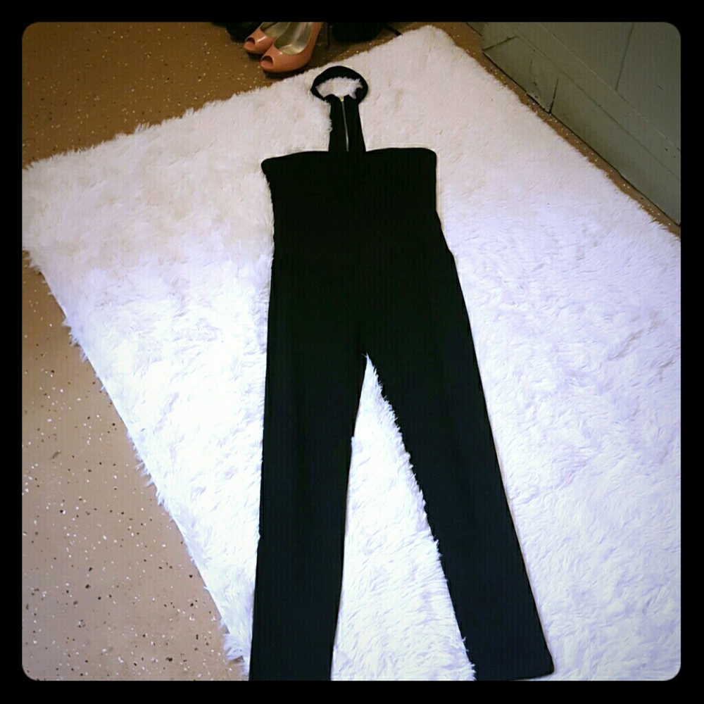Show Stopping Black One Piece Jumpsuit w choker