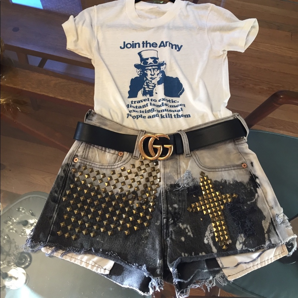 Vintage 501 Levi's cut off studded shorts