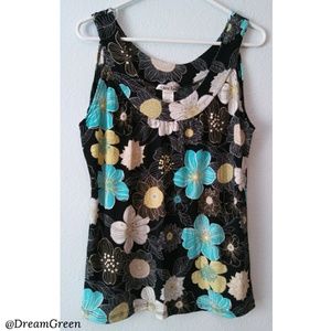 Floral print sleeveless top