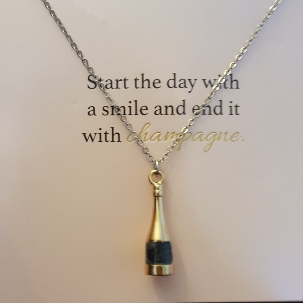 Champaign bottle charm necklace