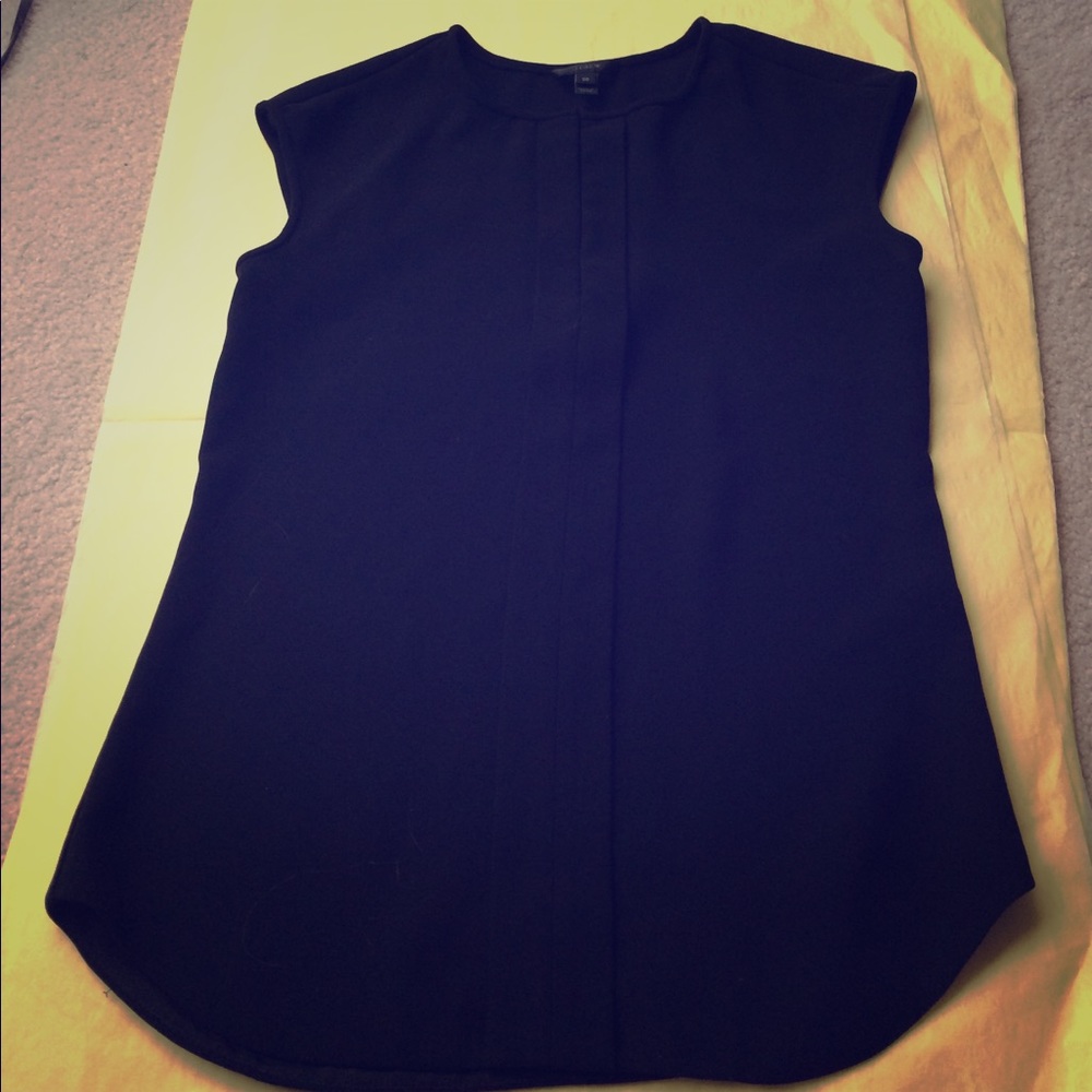 J Crew Sleeveless Black Shift Blouse
