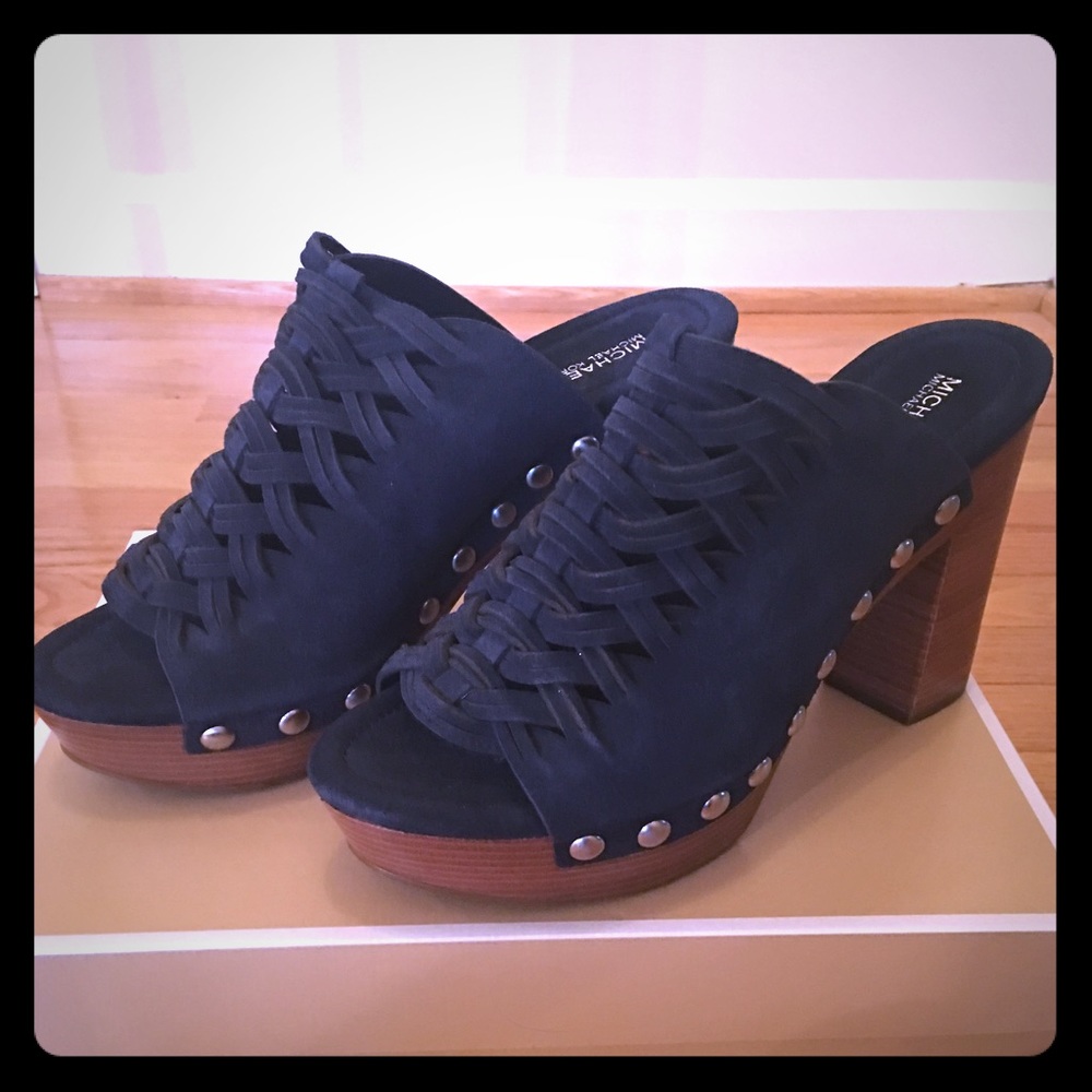 NWB Michael Kors Westley Mule Suede Navy SZ 9.5