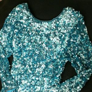 STENAY aqua glimmer sequin dress