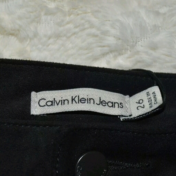 56 off Calvin Klein Jeans Pants Calvin Klein Size 26 Black Suede