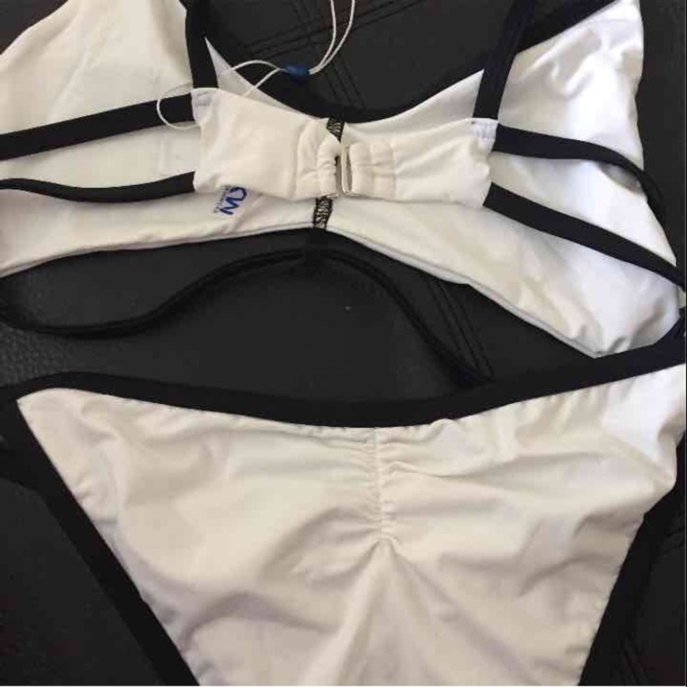 Black and White Caged Bralette Bikini NEW - Picture 4 of 5