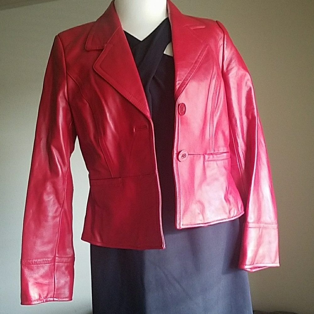 Sale! Red leather jacket