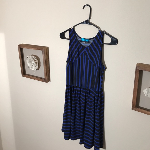 Blue and Black Stripe Dress - Picture 2 of 3