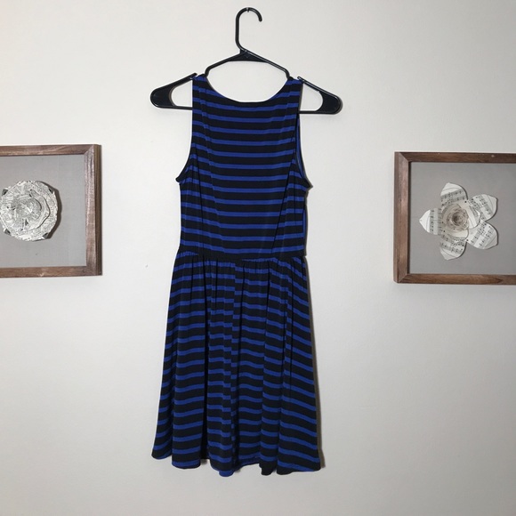 Blue and Black Stripe Dress - Picture 3 of 3